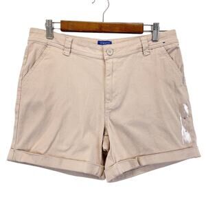 NEW‎ Simply Styled Womens Cuffed Chino Shorts Cuffed Mushroom Brown Tan Summer